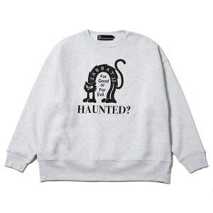 �ySABBAT13 / BLACK CAT BIG SWEAT / ASH�z�T�o�g�T�[�e�B�[�� �T�o�g13 �g�b�v�X �N���[�l�b�N �g���[�i�[ �X�E�F�b�g ���C�h �L �L���b�g �A�b�V�� �O���[ �D�F�u�����h�g���[�i�[ �����Y�u�����h�g