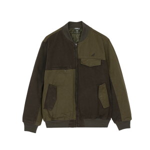 �y STAPLE / TWILL PANEL BOMBER JKT / OLIVE �z �X�e�C�v�� �W���P�b�g �u���]�� �I���[�u �O���[�� �c�[�g�[��