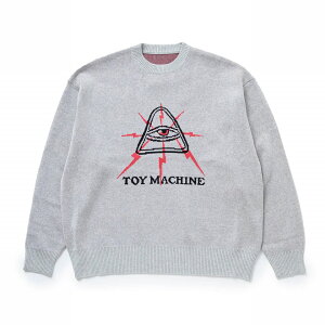 �y TOY MACHINE / LIGHTNING EYE KNIT SWEATER / GRAY �z�@�g�C�}�V�[���@�g�C�}�@�Z�[�^�[�@�j�b�g�@�O���[�@��������