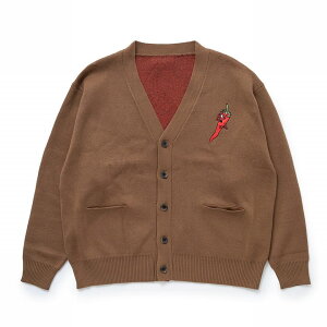 y TOY MACHINE / PEPPER SECT KNIT CARDIGAN / BROWN zgC}V[ gC} J[fBK jbg uE F YjbgJ[fBK YJ[fBK uh XP{[uh XP