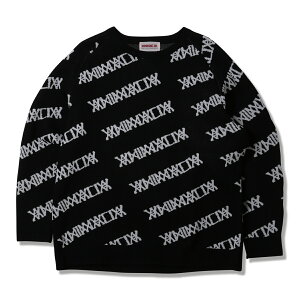 �y ANIMALIA / PATTERNED ALL OVER CREW KNIT / BLACK �z �A�j�}���A �Z�[�^�[ �j�b�g �N���[�l�b�N ���� �u���b�N �� ��������