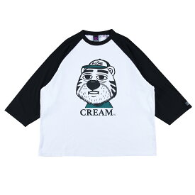 【 ROLLING CRADLE / CREAM RAGLAN / BLACK 】 ローリングクレイドル ロリクレ ラグラン Tシャツ USコットン 7分丈 ブラック 黒 ホワイト 白