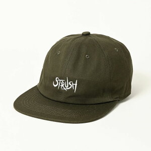 �y STRUSH / SCRIPT EMB STRAPBACK CAP / OLIVE �z �X�g���b�V�� �L���b�v �X�g���b�v�o�b�N �t���b�g�o�C�U�[ �X�P�{�[ �X�P�[�g�{�[�h �I���[�u �J�[�L ��������
