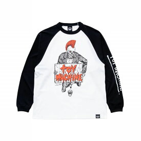 【 TOYMACHINE / Hirotton collab. Mohawk raglan long tee / WHITE × BLACK 】 トイマシーン トイマ ヒロットン Tシャツ 長袖 ロンT ラグラン ホワイト 白 ブラック 黒