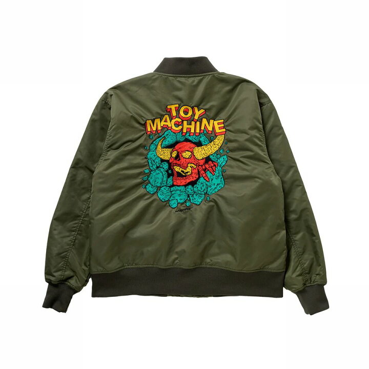楽天市場】【 TOY MACHINE / Hirotton monster bomber jacket / OLIVE 