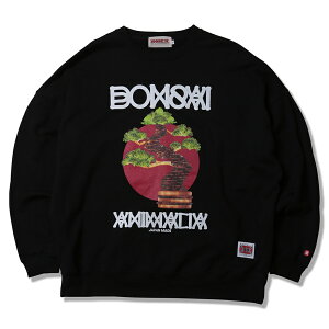 �y ANIMALIA / BIG SILHOUETTE CREW NECK SWEAT - BONSAI BURGER / BLACK �z �A�j�}���A �X�E�F�b�g �g���[�i�[ �N���[�l�b�N �r�b�O�V���G�b�g �u���b�N ��