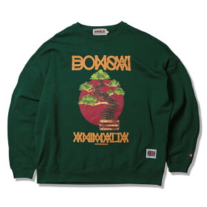 �y ANIMALIA / BIG SILHOUETTE CREW NECK SWEAT - BONSAI BURGER / GREEN �z �A�j�}���A �X�E�F�b�g �g���[�i�[ �N���[�l�b�N �r�b�O�V���G�b�g �O���[�� ��
