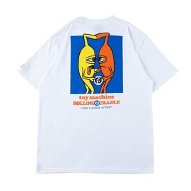 【 ROLLING CRADLE / RC × TOY MACHINE EYE TO EYE TEE / WHITE 】 ローリングクレイドル ロリクレ トイマシーン 半袖 Tシャツ ホワイト 白