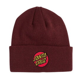 【 SANTA CRUZ / CLASSIC DOT BEANIE / MAROON 】 サンタクルーズ ニットキャップ ビーニー マルーン ワインレッド バーガンディ スケートボード スノーボード