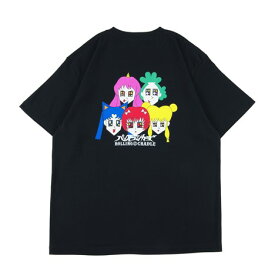 【 ROLLING CRADLE / RC × PUNK DRUNKERS COSPLAYGIRL TEE / BLACK 】 ローリングクレイドル ロリクレ 半袖 Tシャツ ブラック 黒 PUNK DRUNKERS パンクドランカーズ