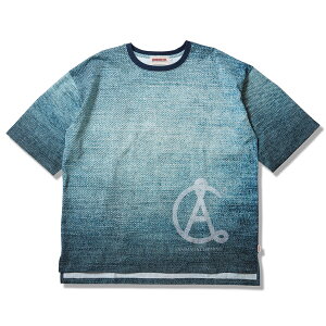 �y ANIMALIA / DENIM BIG SILHOUETTE slit tee / BLUE DENIM �z �A�j�}���A ���� T�V���c ���� �S�ʃv�����g �X���b�g �f�j�� ��������