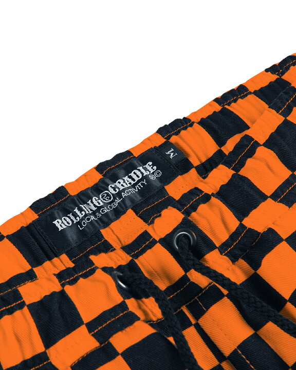楽天市場】【ROLLING CRADLE / RC CHECKER WIDE PANTS / ORANGE×BLACK 