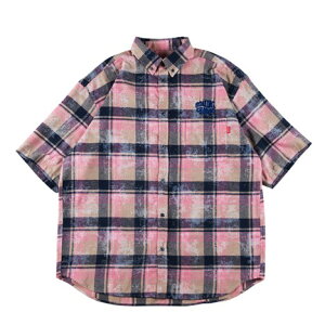 �y ROLLING CRADLE / BLEACH CHECK SHIRT / PINK �z���[�����O�N���C�h�� �����N�� ���� �V���c �`�F�b�N �u���[�` �s���N�u�����h�V���c �`�F�b�N�V���c �����Y�u�����h �`�F�b�N���V���c �����Y �X�g��