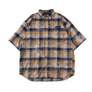 �y ROLLING CRADLE / BLEACH CHECK SHIRT / BROWN �z���[�����O�N���C�h�� �����N�� ���� �V���c �`�F�b�N �u���[�` �u���E�� ��
