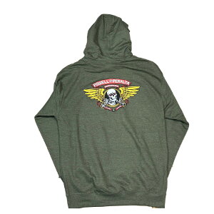 �y POWELL PERALTA / WINGED RIPPER HOODIE / ARMY HEATHER �z �p�E�G�� �X�E�F�b�g �p�[�J�[ �t�[�f�B �A�[�~�[ �w�U�[ �J�[�L �I���[�u �X�P�{�[ �X�P�[�g�{�[�h