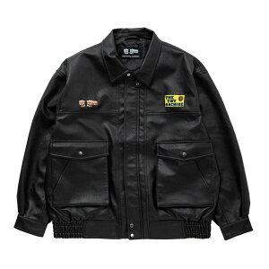 �y TOY MACHINE / FAUX LEATHER JACKET / BLACK �z �g�C�}�V�[�� �g�C�} �A�E�^�[ �W���P�b�g ���U�[�W���P�b�g �v�W���� �t���C�g�W���P�b�g ���[�N�W���P�b�g ���C�h�V���G�b�g �t�F�C�N���U�[ �t�H�[