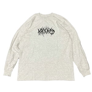 �y KROOKED / NECRO SKRIPT L/S Tee / ASH �z �N���L�b�h ���� T�V���c �A�b�V�� �O���[ �D �X�P�[�g�{�[�h �}�[�N�S���U���X