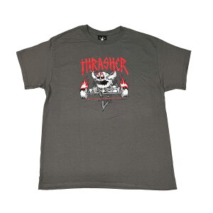 �y THRASHER / [THRASHER×TOY MACHINE] MONSTER-GRAM S/S TEE / CHARCOAL �z �X���b�V���[ �g�C�}�V�[�� ���� T�V���c �`���R�[�� �O���[ �D �X�P�[�g�{�[�h