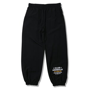 �y ANIMALIA / Easy Nylon Pants - CLUB ANIMALIA? - / BLACK �z �A�j�}���A �p���c �C�[�W�[ �W���K�[�p���c ���[�Y�V���G�b�g �i�C���� �u���b�N ��