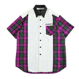 �y ROLLING CRADLE / COLORFULLNESS SHIRT / YELLOW - GREEN �z���[�����O�N���C�h�� ���� �V���c �`�F�b�N �X�g���C�v �ؑ� �N���C�W�[�p�^�[�� �I�[�o�[�V���G�b�g