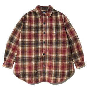 �y go slow caravan / VIERA CHECK GATHER WIDE OVER SHIRT / WINE �z�S�[�X���[�L�����o�� �V���c���� �l���V���c �I�[�o�[�T�C�Y �`�F�b�N �A�E�g�h�A ���C�����b�h ��