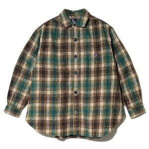 �y go slow caravan / VIERA CHECK GATHER WIDE OVER SHIRT / GREEN �z�S�[�X���[�L�����o�� �V���c���� �l���V���c �I�[�o�[�T�C�Y �`�F�b�N �A�E�g�h�A �O���[�� ��