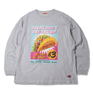 �y ANIMALIA / 5.6oz. L/S Tee -TACO TUESDAY / GRAY �z �A�j�}���A T�V���c ����T ���� �O���[ �D