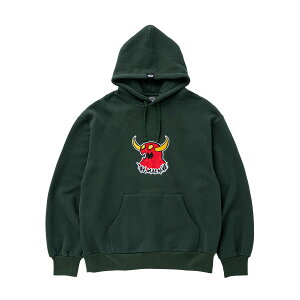 �y TOY MACHINE / MARKED MONSTER EMBRO. SWEAT PARKA / GREEN �z �g�C�}�V�[�� �g�C�} �t�[�f�B �p�[�J�[ �X�E�F�b�g �h�J �O���[�� ���X�O���[�� �t�H���X�g �� �X�P�{�[ �X�P�[�g�{�[�h