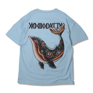 �y ANIMALIA / FLOWER WHALE / LIGHT BLUE �z �A�j�}���A �z�G�[�� �N�W�� �~ ���� T�V���c ���C�g�u���[ ���F �� ��������