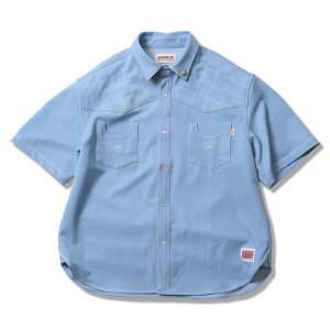 �y ANIMALIA / LOOSE SILHOUETTE S/S WESTERN SHIRTS / LIGHT BLUE �z �A�j�}���A ���� �E�G�X�^�� �V���c �X�g���b�` ���[�Y �r�b�O �V���G�b�g ���C�g�u���[ ���F ��������