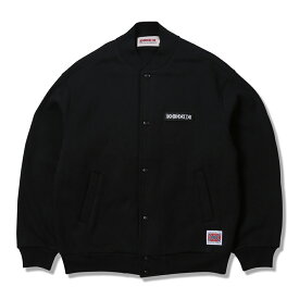 【 ANIMALIA / SWEAT STADIUM JACKET / BLACK 】 アニマリア　アウター　スタジャン　スウェット　ブラック　黒　送料無料