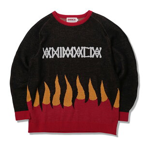 �y ANIMALIA / P/O SWEATER - Fire - �z �A�j�}���A�@�Z�[�^�[�@�j�b�g�@�W���K�[�h�@���O�����@�u���b�N�@���@���b�h�@�ԁ@��������