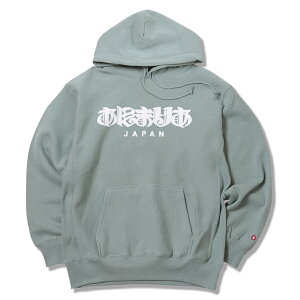 �y ANIMALIA / HEAVY HOODIE - JP Script - / SMOKY GREEN �z �A�j�}���A�@�p�[�J�[ �t�[�f�B �X�E�F�b�g�@�w�r�[�I���X�@�X���[�L�[�O���[���@�O���[���@�΁@�����݃J���[�@��������