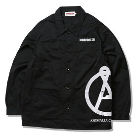 【 ANIMALIA / SWAGGER Coveralls / BLACK 】　アニマリア　カバーオール　ジャケット　シャツジャケット　ブラック　黒　送料無料