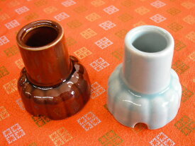 【お墓参り用品】　陶製　お墓用線香立て　茶