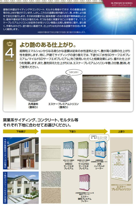 楽天市場】エスケープレミアムシリコン 標準色SRカラー割高色 各艶 4kg 