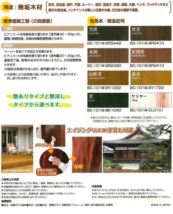 楽天市場】ビアンコートW クリア 各容量(100ml・1L・4L・15L) 木材 