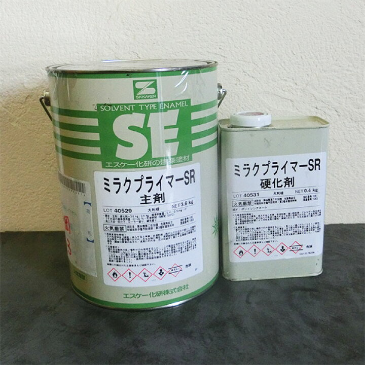 楽天市場】ミラクプライマーSR 黒 4kgセット エスケー化研/下塗材/弱 