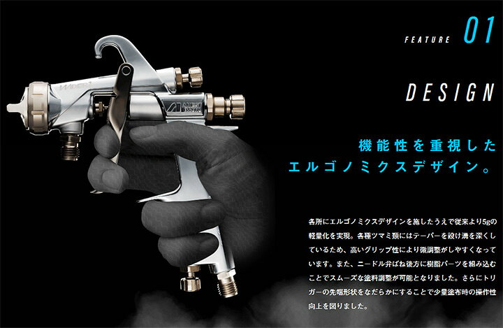 楽天市場】アネスト岩田 小型スプレーガン WIDER1-13K1G 重力式 口径 