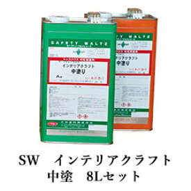 SW　インテリアクラフト中塗　8Lセット(A液：4L B液：4L)　セーフティーワルツ/大谷塗料/2液ウレタン/現場塗装対応/インテリアクラフト/中塗り/ウレタンサンディング/サンジング/木工家具塗装/ウレタン塗装