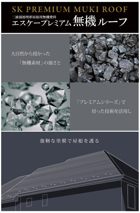 楽天市場】エスケープレミアム無機ルーフ 艶有り 15kgセット(約50〜68 