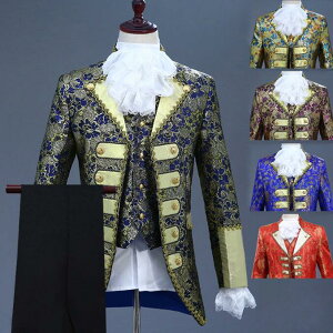【送料無料】スーツ 演出服 王子様 欧米宮廷風演出服 ステージ衣装 メンズ スーツ フォーマル 5点セット スーツジャケット 学園祭 ハロウィン衣装 ミュージカル 衣装 男性 演劇 長袖 コスプ