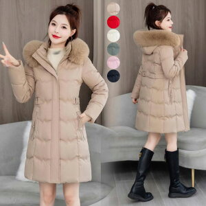 【送料無料】ダウンコート レディース ロングコート 中綿コート 冬アウター ダウンジャケット 韓国風 シンプル 人気 防寒着 フード付き 綿 大きいサイズ 秋服 冬服 中綿ジャケット 可愛い