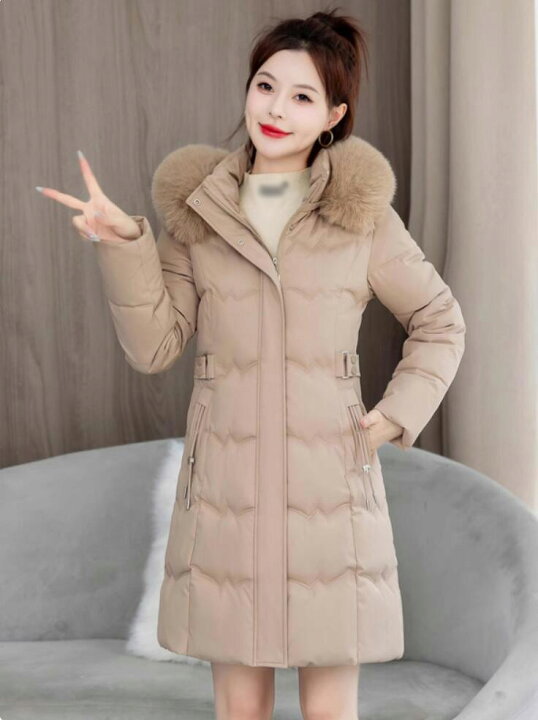 ダウンコート 韓国風 シンプル 冬服 レディース ロングコート やせ 