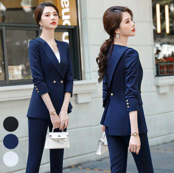 楽天市場】【送料無料】パンツスーツ フォーマルスーツ セットアップ 