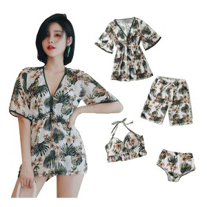 【送料無料】セパレート水着 ペアルック 大きいサイズ 4点セット ペア水着 レディース メンズ セット水着 タンキニ みずぎ ビキニ セクシー 水着 可愛い カップル水着 お揃い ご夫婦 恋人 男