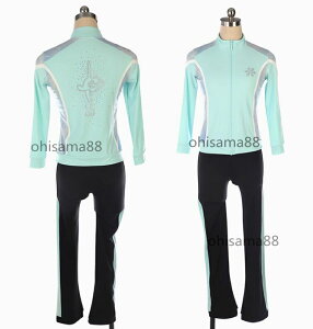 【送料無料】フィギュアスケート衣装 練習着 スケートウエア トップス レギンス セットアップ 子供 大人 大きいサイズ レッスン用 上下セット アイススケート衣装 フィギュアスケート 上着