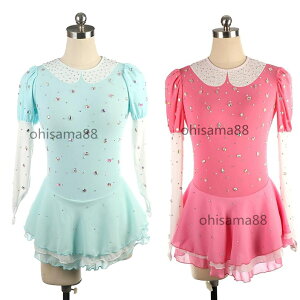 【送料無料】フィギュアスケート衣装 試験 練習着 スタンダード 女の子 演出用 舞台 アイススケートドレス 専用レオタード 可愛い ドレス スケート衣装 子供 大人 競技着 長袖 アイスダンス
