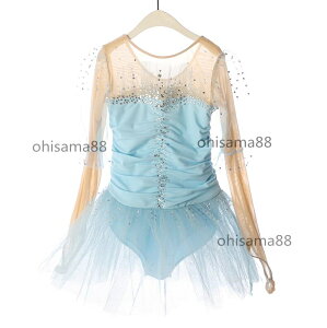 【送料無料】フィギュアスケート衣装 スケートドレス キラキラ アイススケートウェア スタンダード 競技着 子供 大人 スケート衣装 キラキラ アイスダンス 可愛い ドレス 長袖 ダンスドレ
