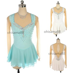 【送料無料】スケートドレス スタンダード 競技着 子供 大人 スケート衣装 キラキラ アイスダンス フィギュアスケート衣装 可愛い ドレス 長袖 ダンスドレス 練習着 キラキラ アイススケー